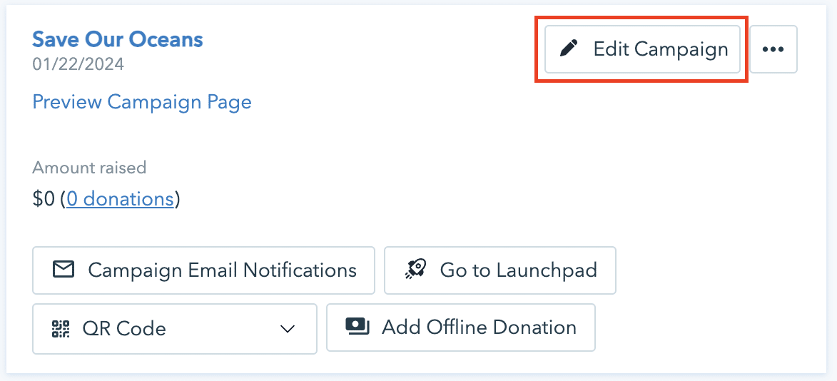 Screenshot showing where to locate the campaign editor.