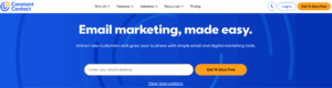 Screenshot of Constant Contact's Homepage