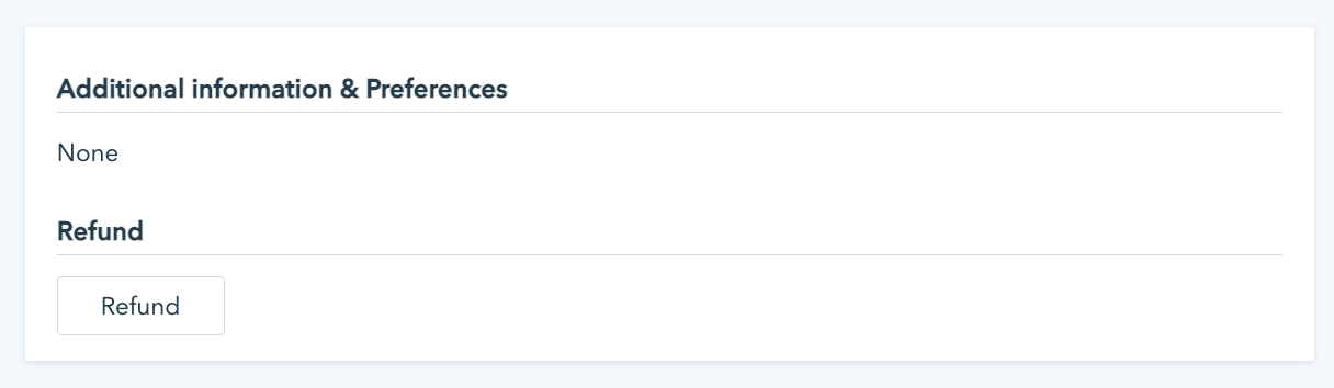 Event refund example, where you can refund event ticketing fees in whole.