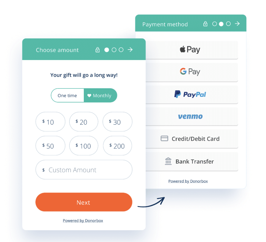 An example of a multi-step donation form