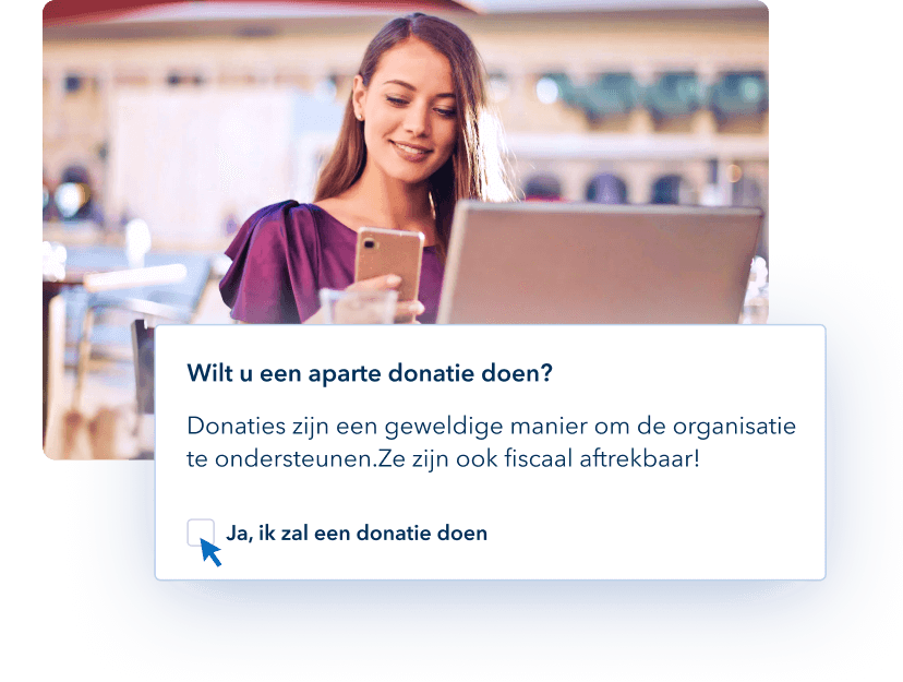 Ontvang donaties bovenop de kaartverkoop Ontvang donaties bovenop de kaartverkoop
