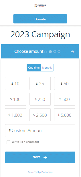 mobile donation form