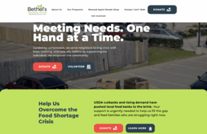 Screenshot of Bethel's Heavenly Hands' Homepage