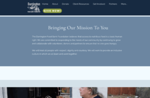 Screenshot of Darrington Food Bank's Homepage