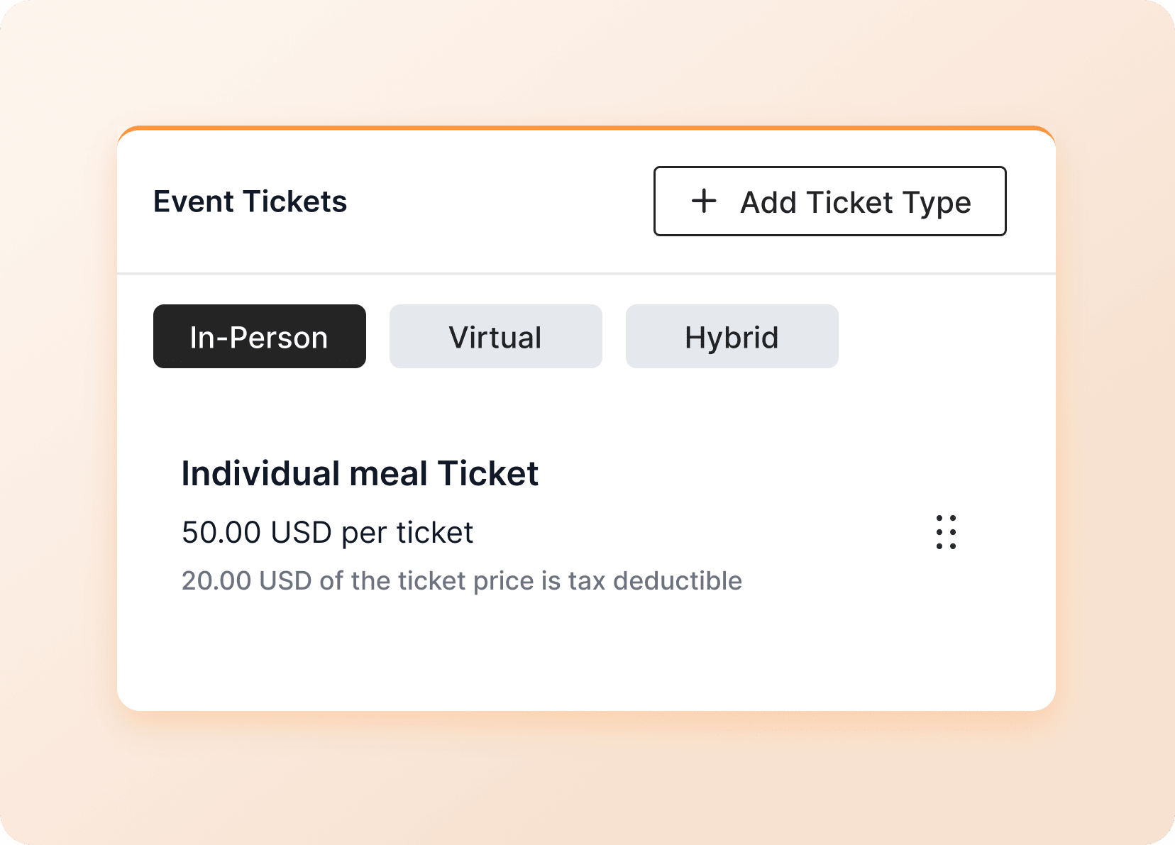 Create unlimited ticket types Create unlimited ticket types