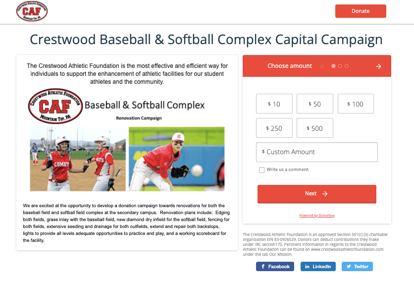 capital campaign examples