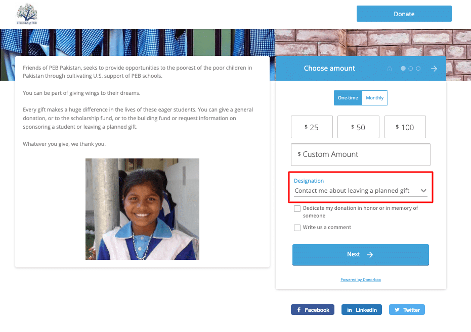 planned giving examples