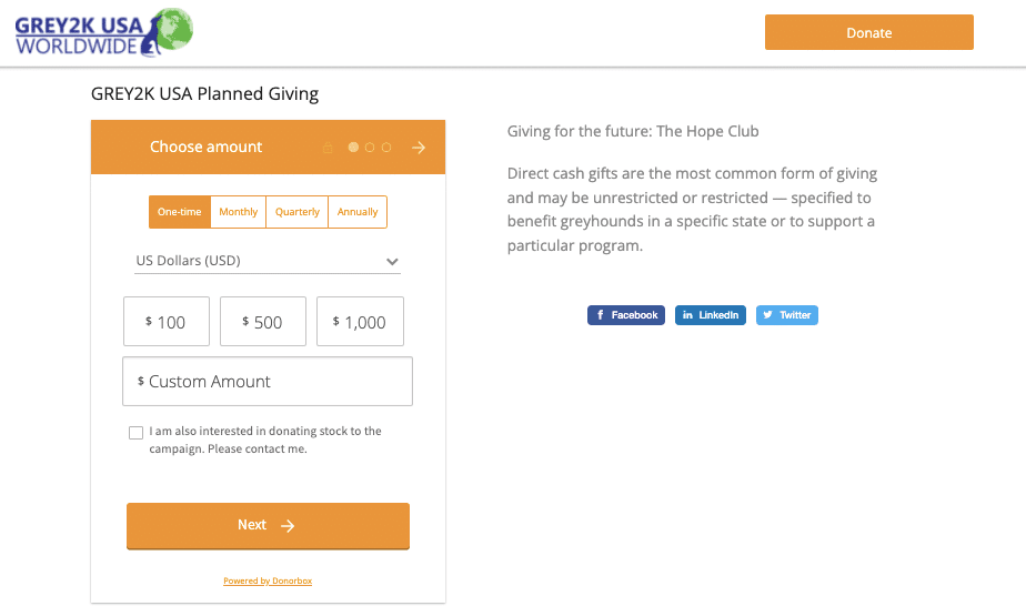 planned giving examples