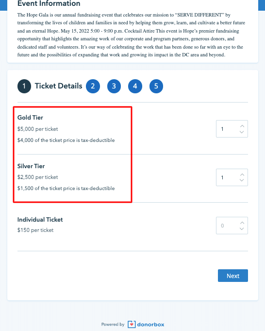 nonprofit event ticketing