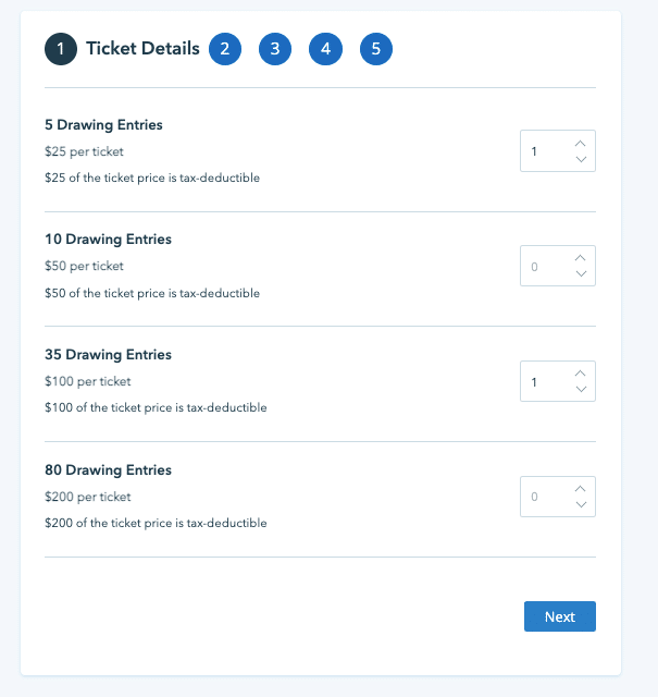fundraising event ticket sales