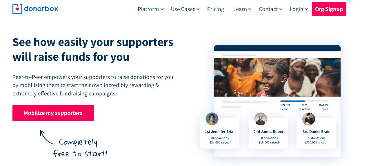 donorbox peer-to-peer