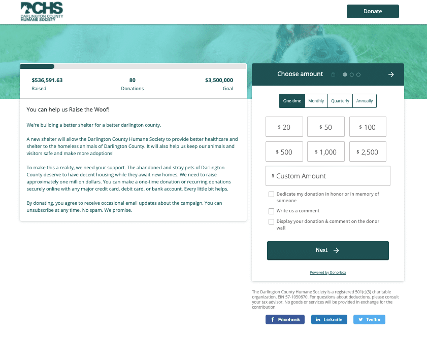 capital campaign examples